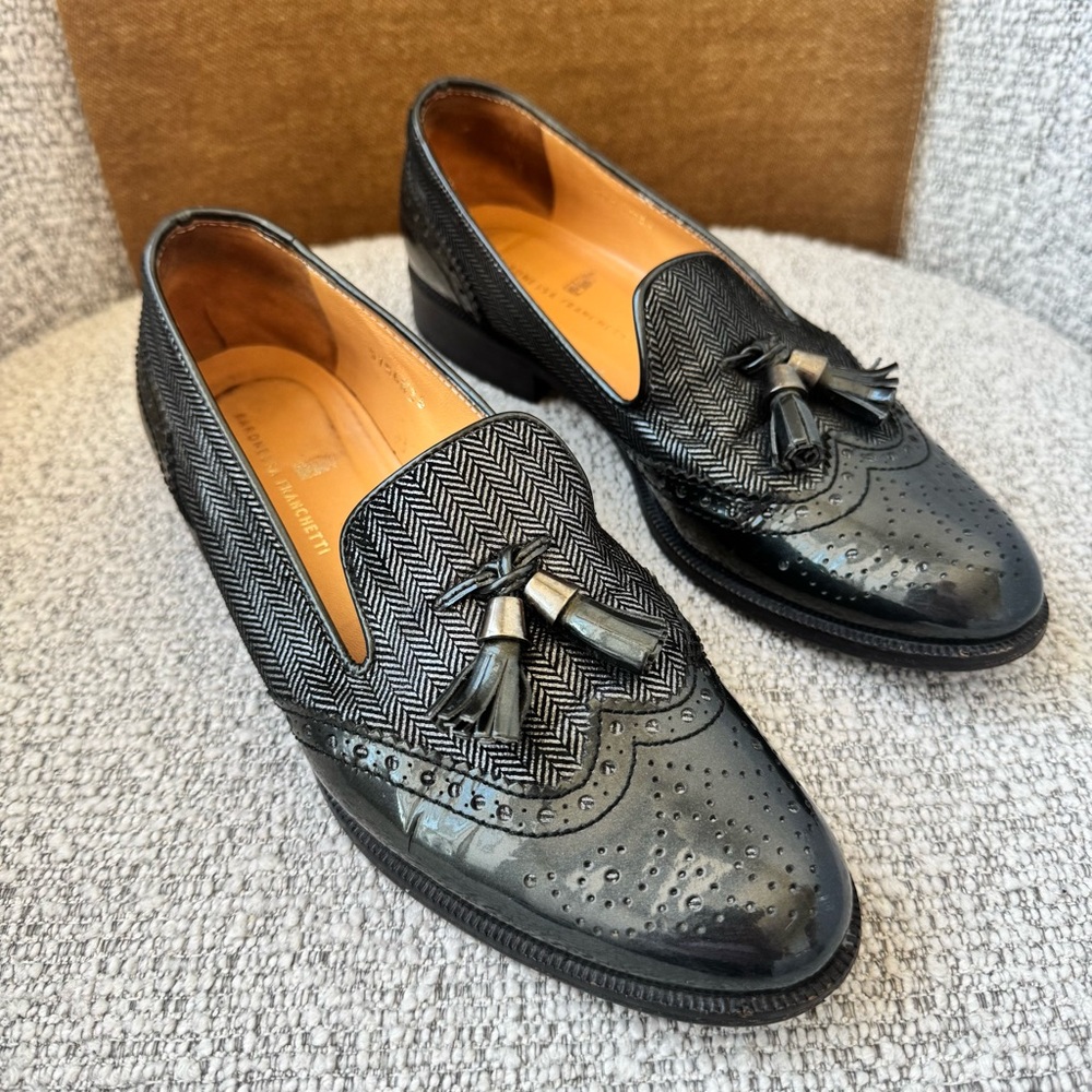 Bardnessa Franchetti Women’s Black Wingtip Brogue Tassel Loafers EU 36 (US 5.5) - Picture 2 of 15